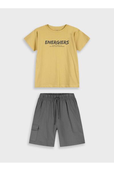 Energiers Σετ βερμούδα αγόρι 13-226050-0 " start today" μπεζ