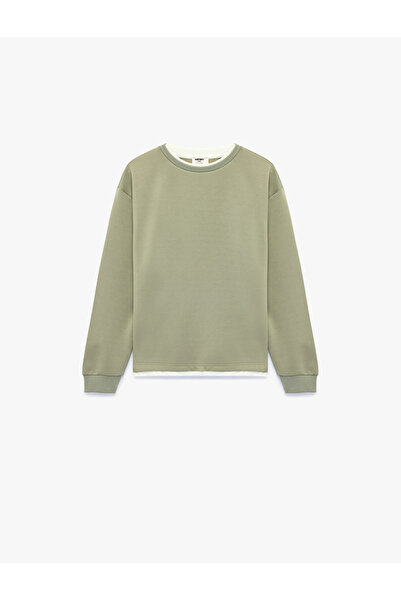 Koton Viscose Blended Crew Neck Long Sleeve Sweatshirt