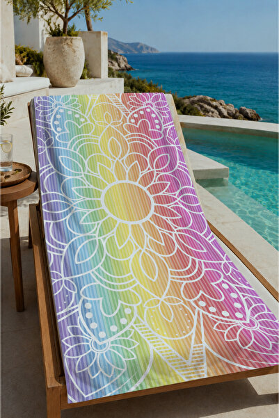 Evmila Pastelni dugina mandala geometrijski uzorak 70x150 peškir za plažu - d...