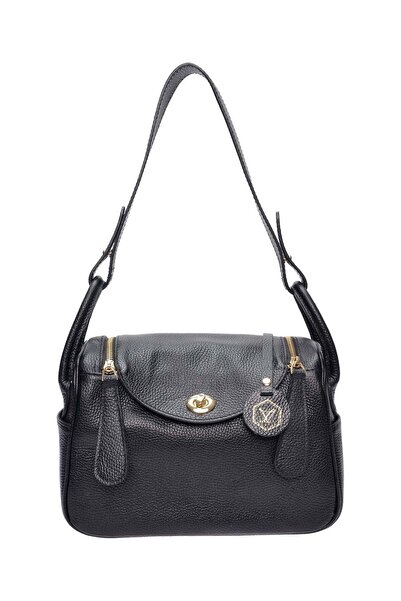 SimpleFind Luisa Vannini Geanta piele -Madeleine-Negru,Geanta de umar piele n...