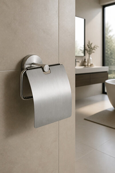 İSAOĞLU YAPI İnox Toilet Roll Holder Matte Chrome Stain and Limescale Resista...