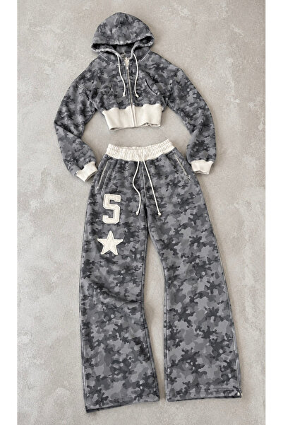 Violon Culture 3 Yarn Track Suit Set Gray