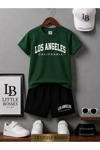 LB little bosses تي شيرت صيفي قصير للجنسين (لوس أنجلس)