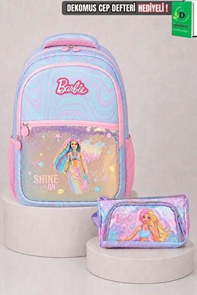 Barbie x Dekomus Lisanslı Deniz Kızı Collection Okul ve Kalem Çantası Seti