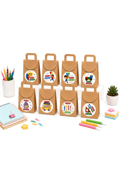 repro design Cutie cadou din carton kraft 10x15 cm cu etichetă de bun venit l...