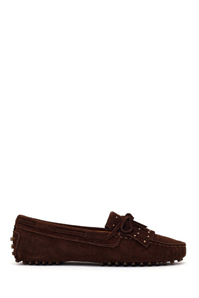 Derimod Women's Brown Tasseled Suede Leather Loafer 26Pfd291010