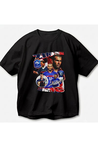 SVART WEAR Zinedine Zidane Printed Vintage Y2K Retro Unisex Oversize 100% Cot...