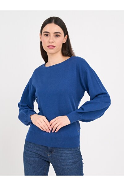 Timeout - Pulover dama cu maneca lunga de culoare uniforma