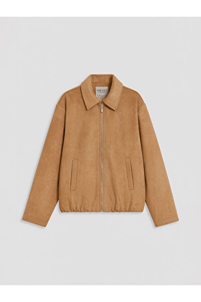 LC Waikiki Lcw Kids Suede Look Shirt Collar Girls' Coat
