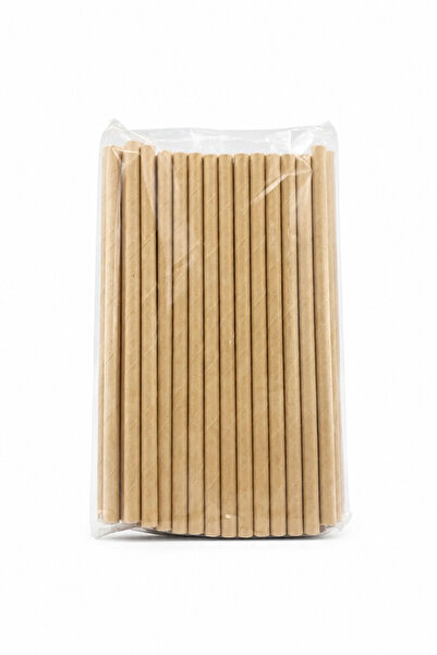 alenked 8 mm Kraft Paper Straws 23 cm 100 Pcs