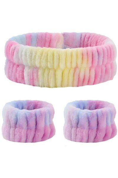STARSTAR Facial headband+wristband 3pc absorbent makeup cleansing set.