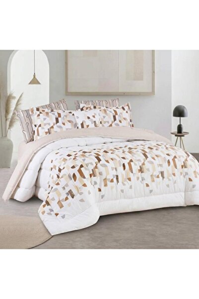 Alhabib bedding مفرش صيفي مزدوج أبيض و بيج متعدد الالوان يناسب سربر مقاس 200x...