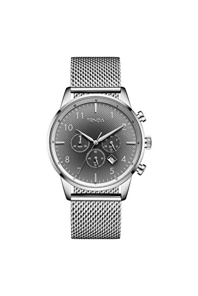TRNDA Men's Stainless Steel Watch, Silver Mesh Band | Trn-S43mm