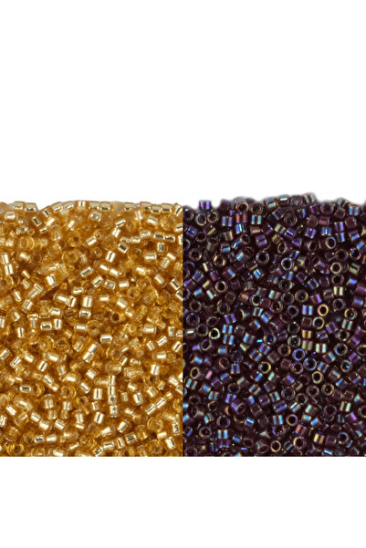 Kanguroom Miyuki Delica 11-0 Golden Yellow and Iridescent Bead Set