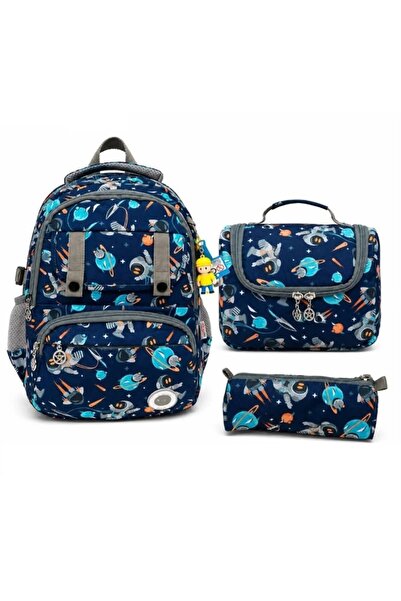 tüftürük Astronaut Printed Accessories Five-Compartment Orthopedic Bag with P...