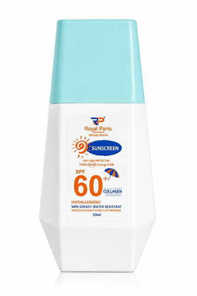 RP Royal Paris Cosmetic Yüz Güneş Kremi SPF 60 Kollajen Destekli Suya Dayanıklı Nemlendirici