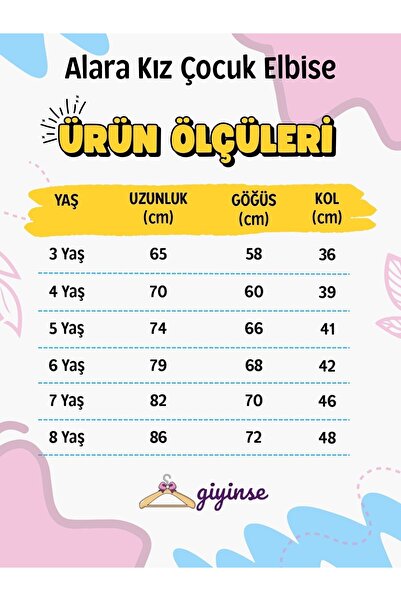 Giyinse Alara Kız Çocuk Elbise Beyaz