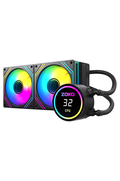 Twıst 240 Siyah 240mm Argb Fanlı Derece Göstergeli Sıvı Soğutma