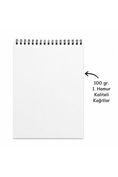 Kapudan 2 Blank Notepads / A5 Vertical Size - 100 Gr. Paper / 60 X 2 Sheets / Cardboard Cover