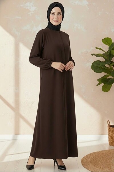 MİSMOLY Medina Silk Mevlana Cut Loose Fit Robe with Pockets and Belt