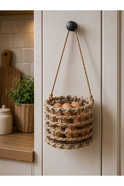 Egindra Wicker Weaving Hanging Decorative Egg Basket Mini Multi-Purpose Cylin...