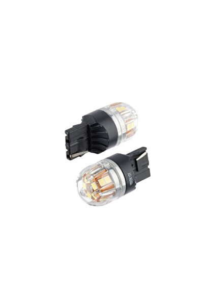 OEM Set Becuri LED Auto, Soclu T20, 15 SMD 2835, CANBUS, 320 Lumeni, 12V, Galben