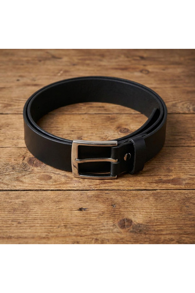 EL YAPIMI Classic Metal Buckle Black Leather Men's Belt, Casual Jeans and Fab...