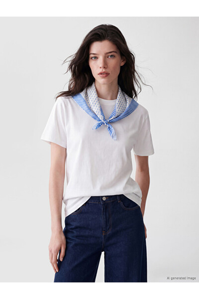LC Waikiki I Shawl Detailed 100% Cotton Women's T-Shirt from Freezen Store