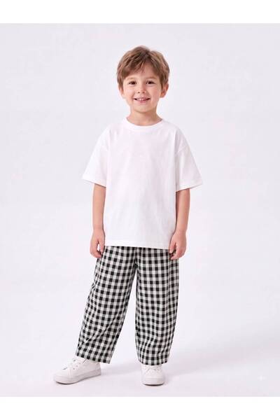 elibaby Unisex %100 Pamuk Poplin Kumaş Baggy Pantolon