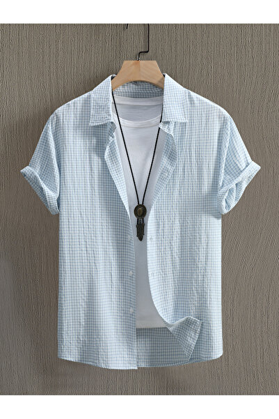 Take Two By Styli Men Plus Size Checkered Short Sleeve Shirt