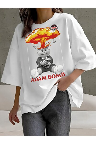 Generic Brand Adam Bomb Cartoon Explosion Design,short sleeve,everyday essent...