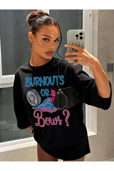 Generic Brand Burnouts or Bows with Tire and Bow,women's t-shirt,100% cotton,...