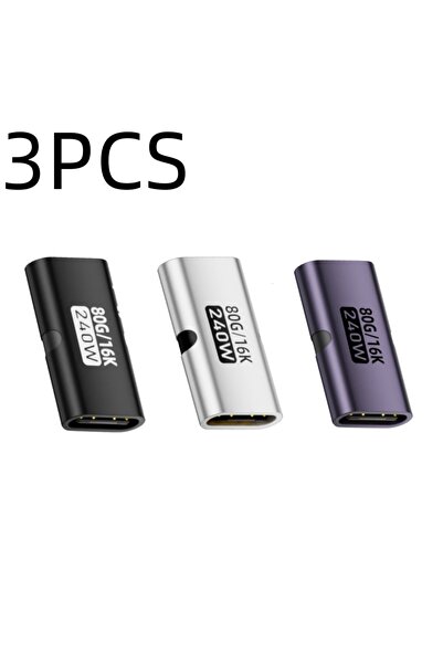 Choice4 3PCS Mix Color PD3.1 240W USB Type C To Type C Adapter Female To Fema...