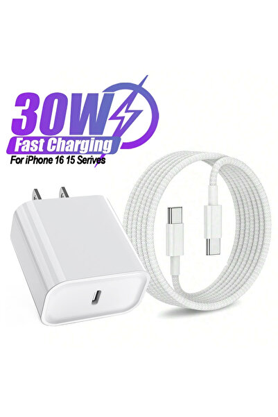 Choice US 1set 2IN1 1m WHITE 30W Fast Charger Set USB C Port Wall Charging 3....