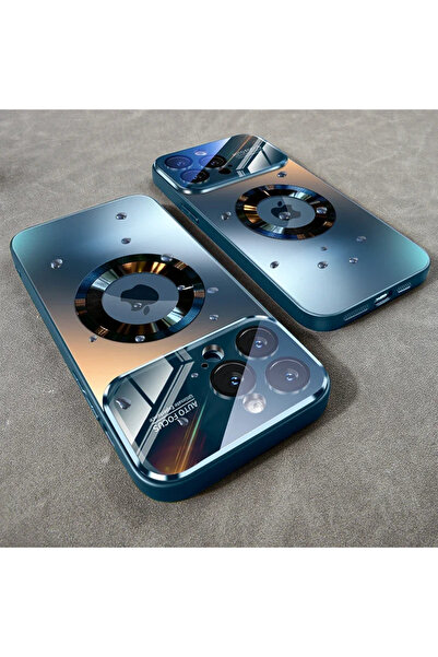 Choice38 iPhone17 Deed Blue Luxury Titanium Metallic Color Magnetic Phone Cas...