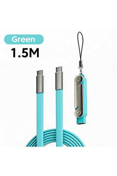 Choice1 Green 2-IN-1 Type-C Cable Foldable Mobile Phone Holder 240W Fast Char...