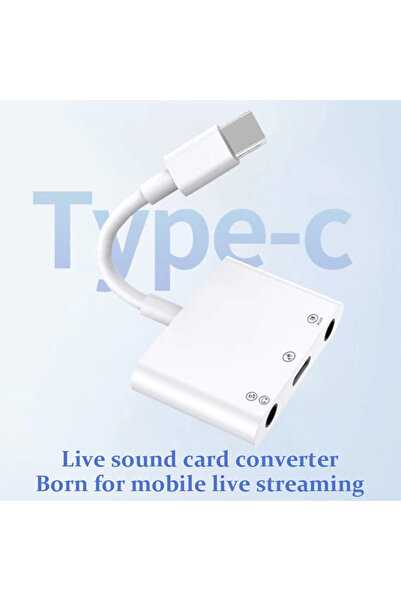 Choice White 3 in 1 USB C to 3.5mm Jack Audio Adapter Low Latency For Live St...