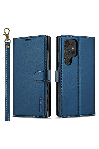 Choice For Galaxy S26 Plus Blue Leather Case for S26 S25 Edge S24 Ultra S23 S...
