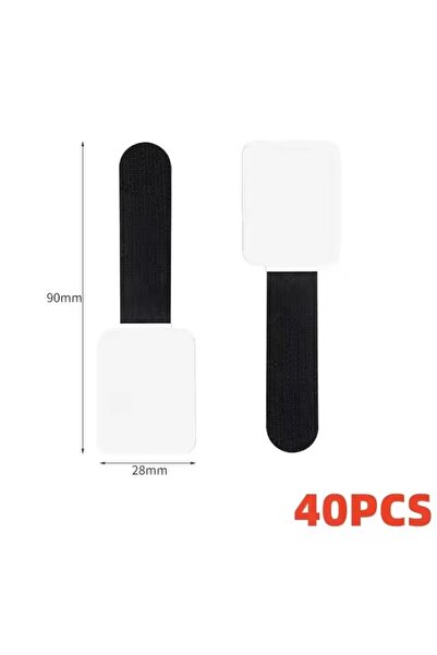 Choice 40Pcs Black New Reusable Cable Ties Velcro Ties Self-Adhesive Power Co...