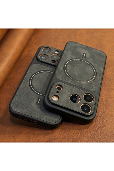 Choice30 iPhone17 Pro black Luxury Matte for Magsafe Magnetic Artificial Leat...