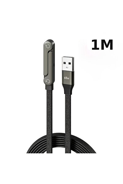 Choice1 1M A-C 65W USB A to USB C Cable 2 in 1 Fast Charging Data Cable Folda...
