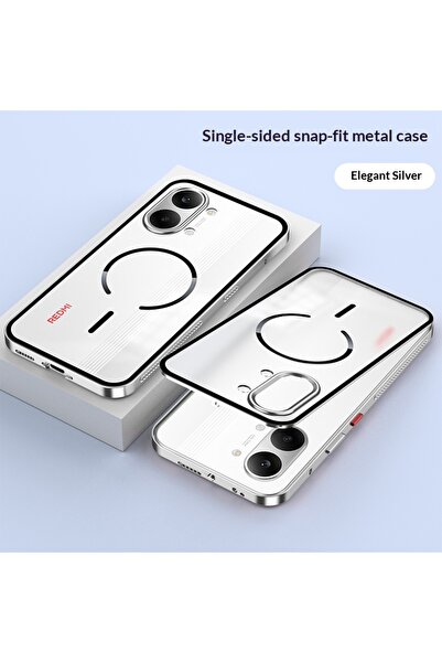 choice2 Poco X8 Pro Max Silver Aluminium Alloy Metal Frame Bumper + Acrylic W...
