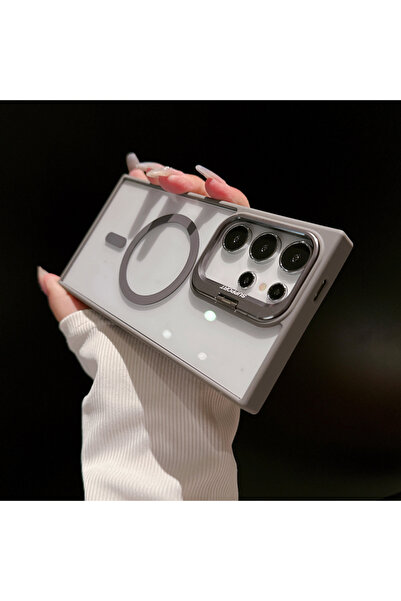 Choice4 For S26Ultra Gray For Magsafe Hidden Holder Clear Case For S26 S25 S2...