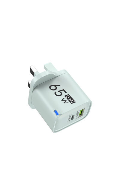 Choice3 Green US Plug 65W 3 Port USB C GaN Fast Charger Quick Charge 3.0 Mobi...