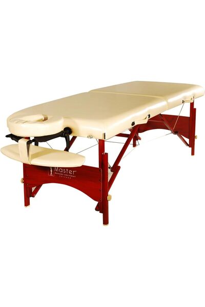 Master Caribbean/Vista Portable Massage Bed, Spa Lash Foldable 2 Section Bed with Wooden Legs Carrying Bag, Length 184cm, Width 71cm, Height Adjustable 60 to 86 cm, Weight 17kg(table only)