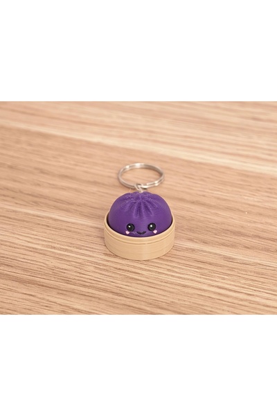 Clicker Çin Mantısı Stres Oyuncağı Anahtarlık - Tıklamalı Dumpling Pop-It Çanta Süsü & Hediyelik