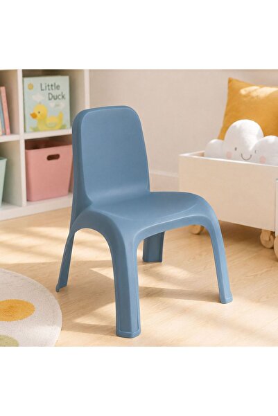 Zâna Casei Scaun pentru copii din plastic albastru mat, fără cotiere, 38x44x52cm