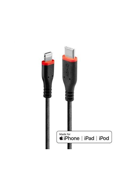 LİNDY Cablu USB-C la Lightning LY-31287, 2m, ranforsat, negru