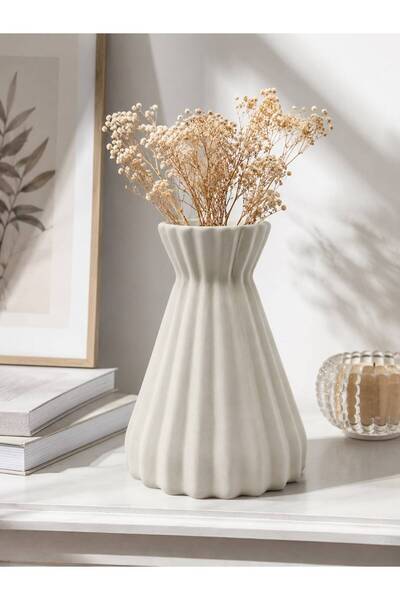 ŞURA MUTFAK Decorative Vase Ceramic Cream