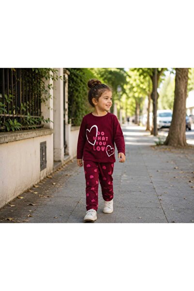 GHAND Girls' Pajama Set Long Sleeve Heart Patterned Do What You Love 2-4-6-8 ...